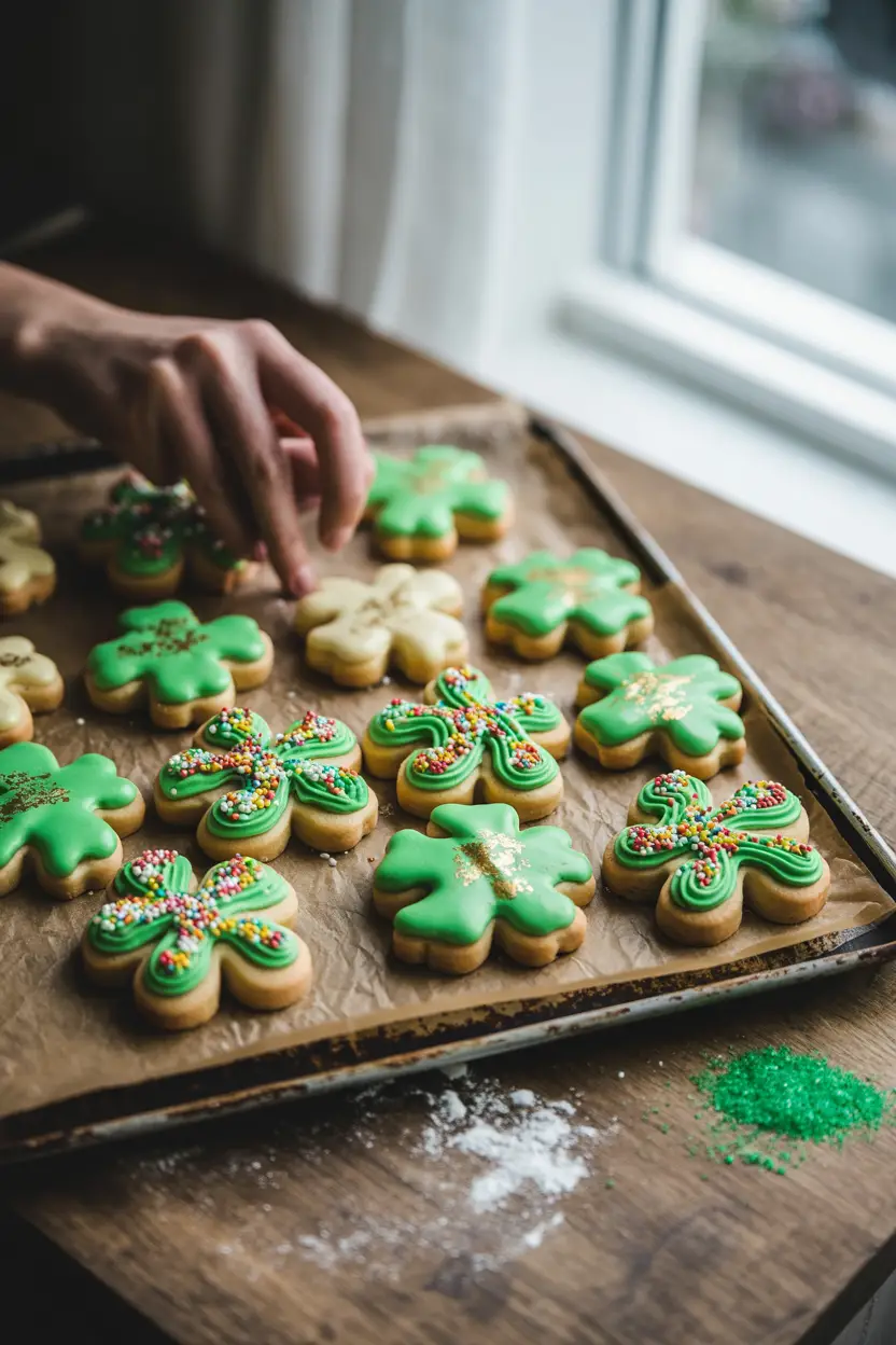 Decorating Shamrock Sugar Cookies