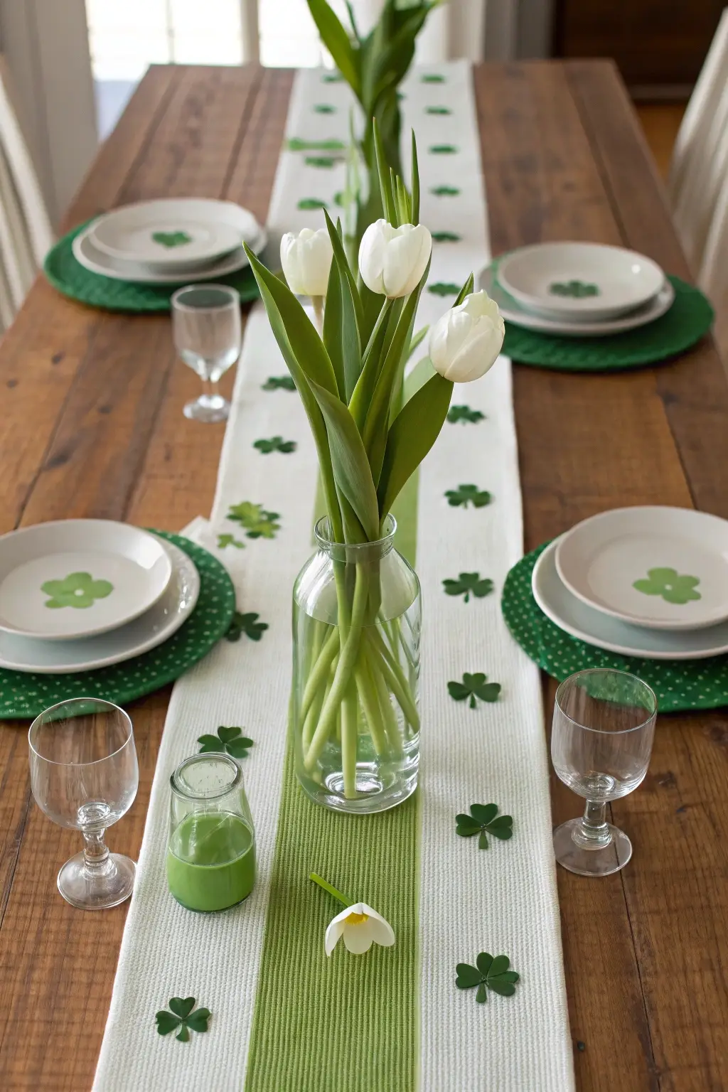 Elegant Shamrock Table Runner