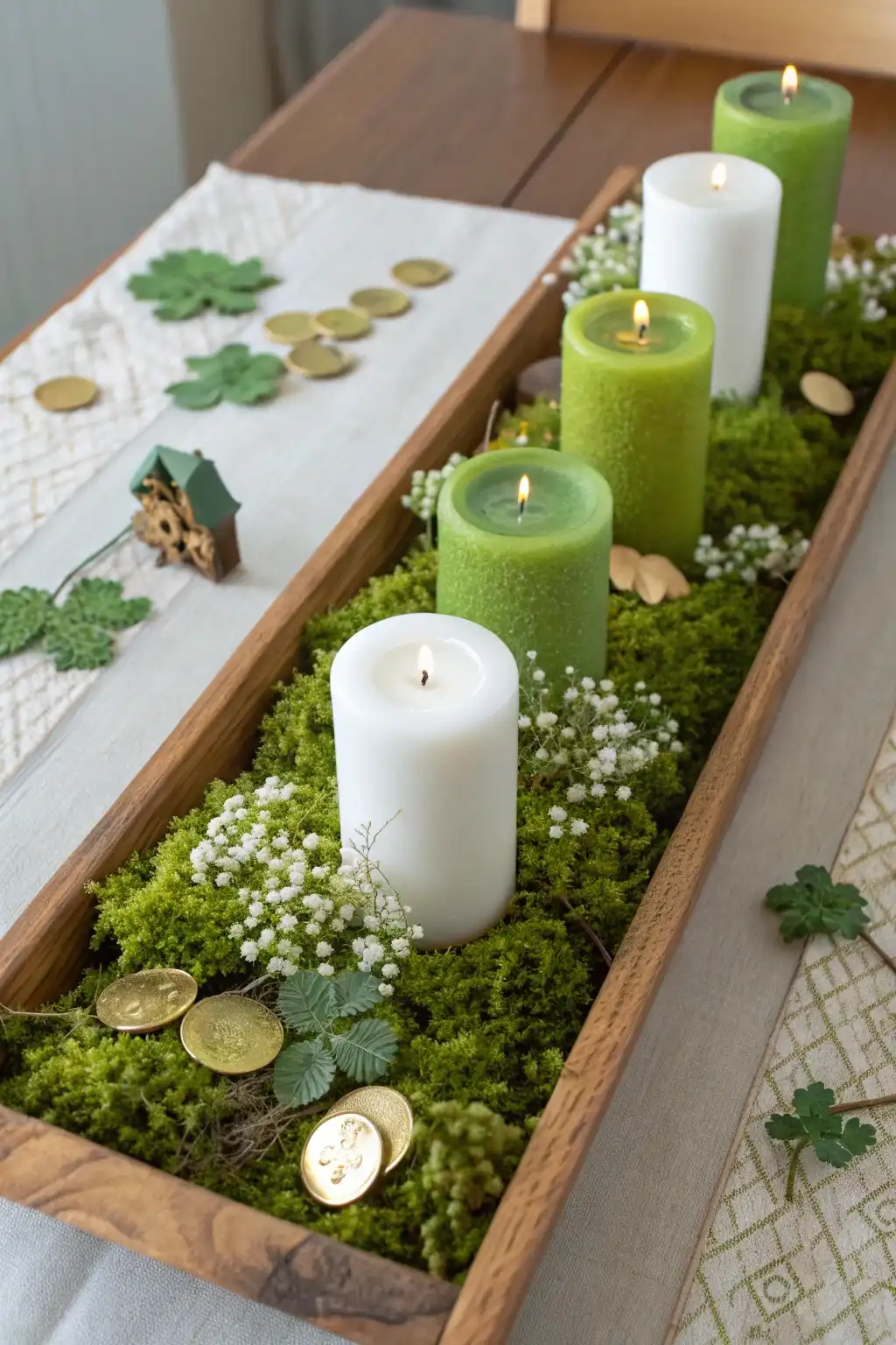 Enchanted Moss and Candle Centerpiece