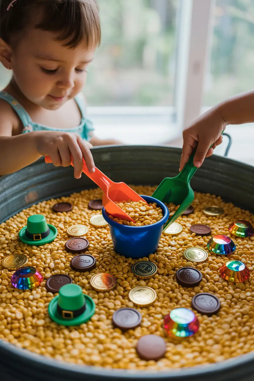Exploring a St. Patrick's Day Sensory Bin