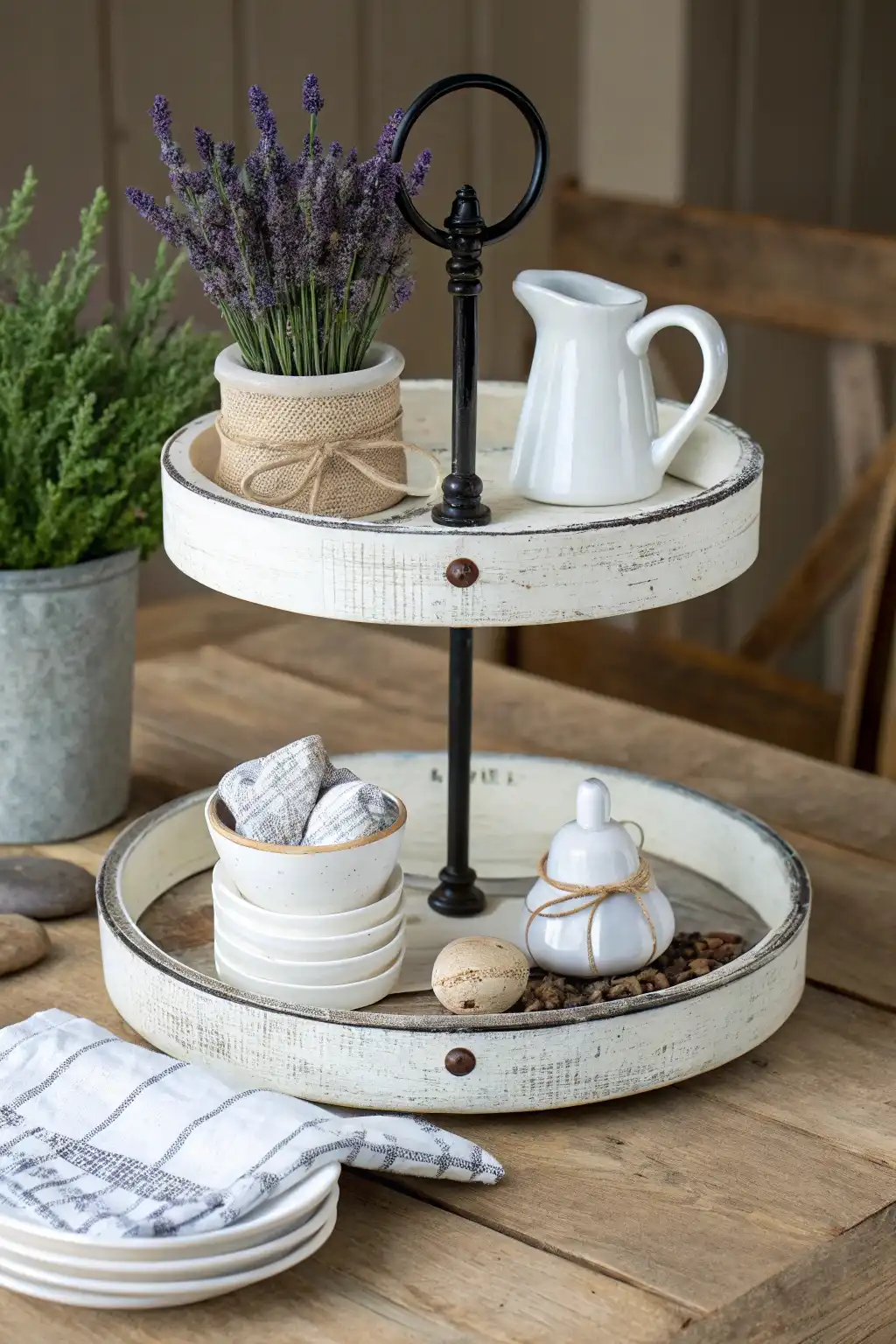 Farmhouse Chic Tiered Tray