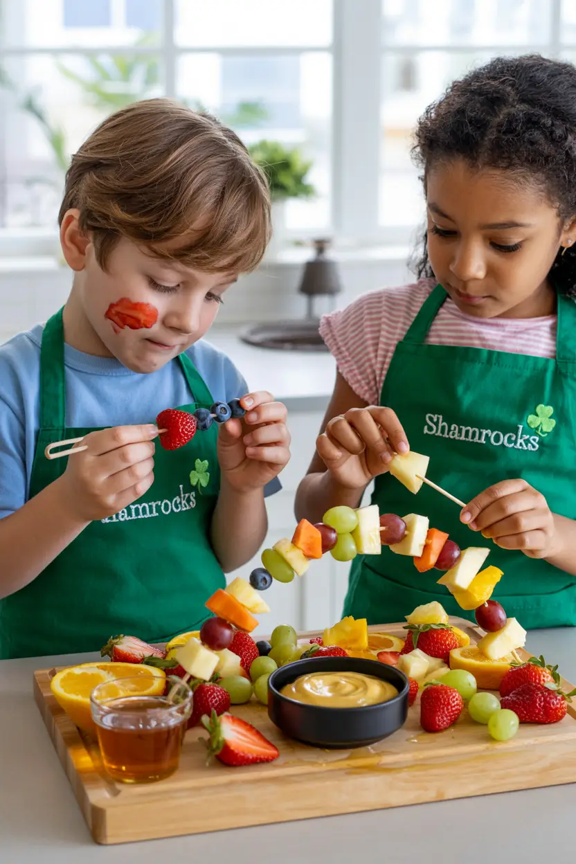 Making Rainbow Fruit Skewers