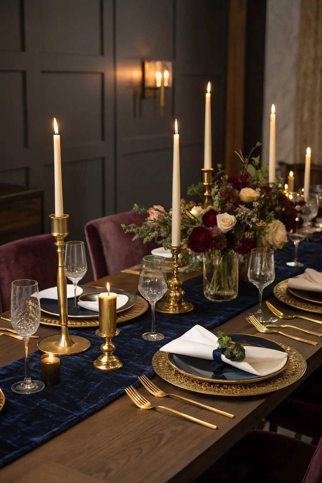 Midnight Elegance: A Navy and Gold Affair