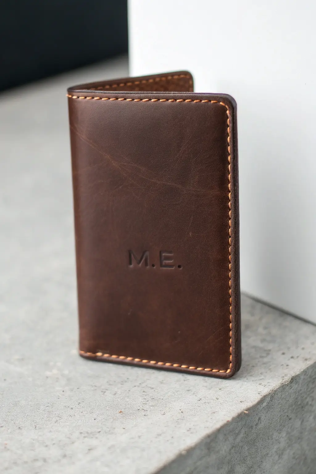 Personalized Hand-Stitched Leather Card Holder