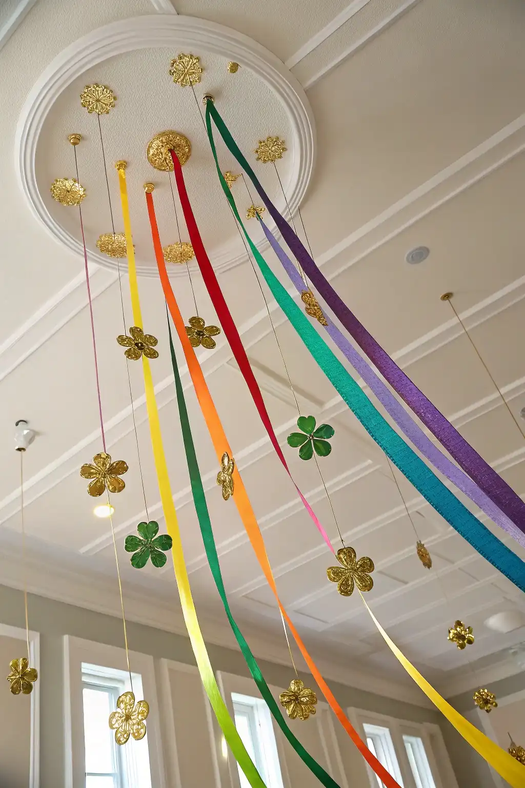 Rainbow Shamrock Ceiling Swirls