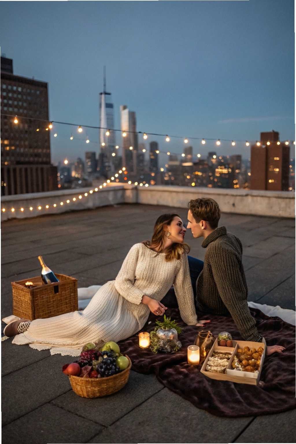 Romantic Rooftop Picnic