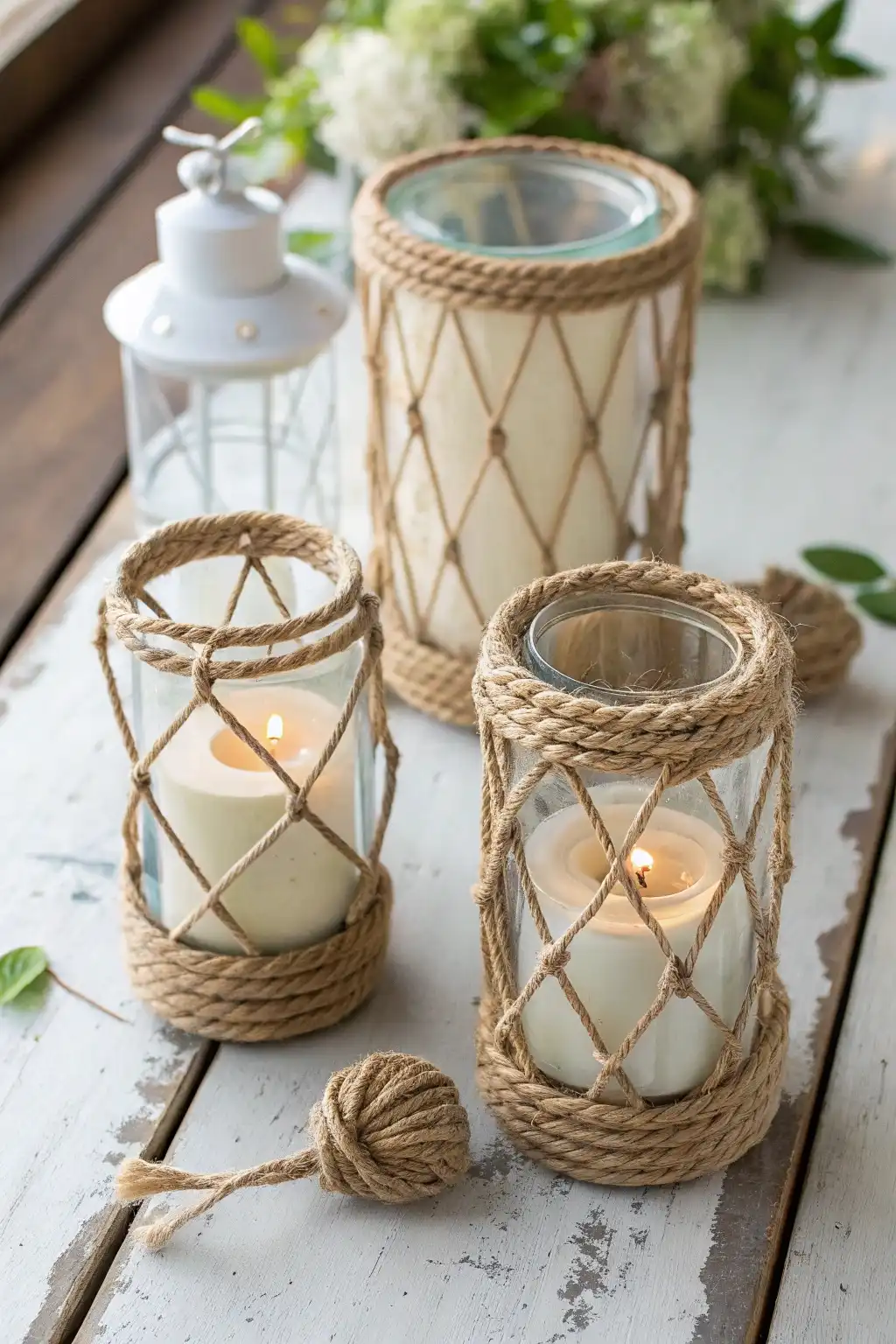Rustic Rope Candle Holders