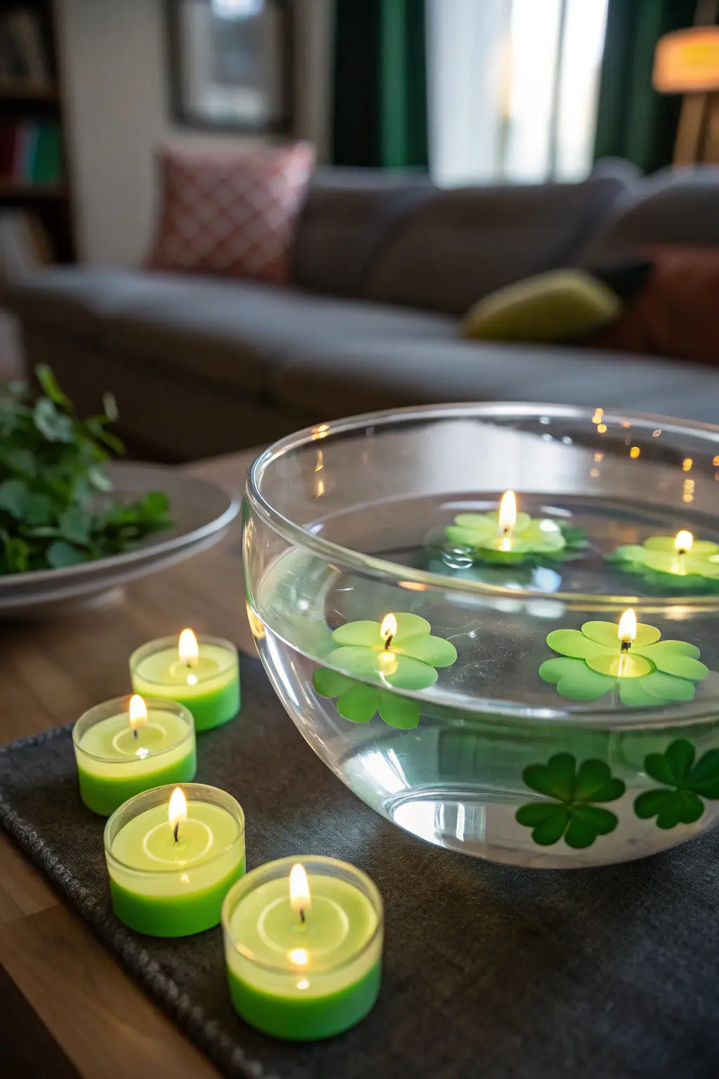 Serene Shamrock Floating Candles