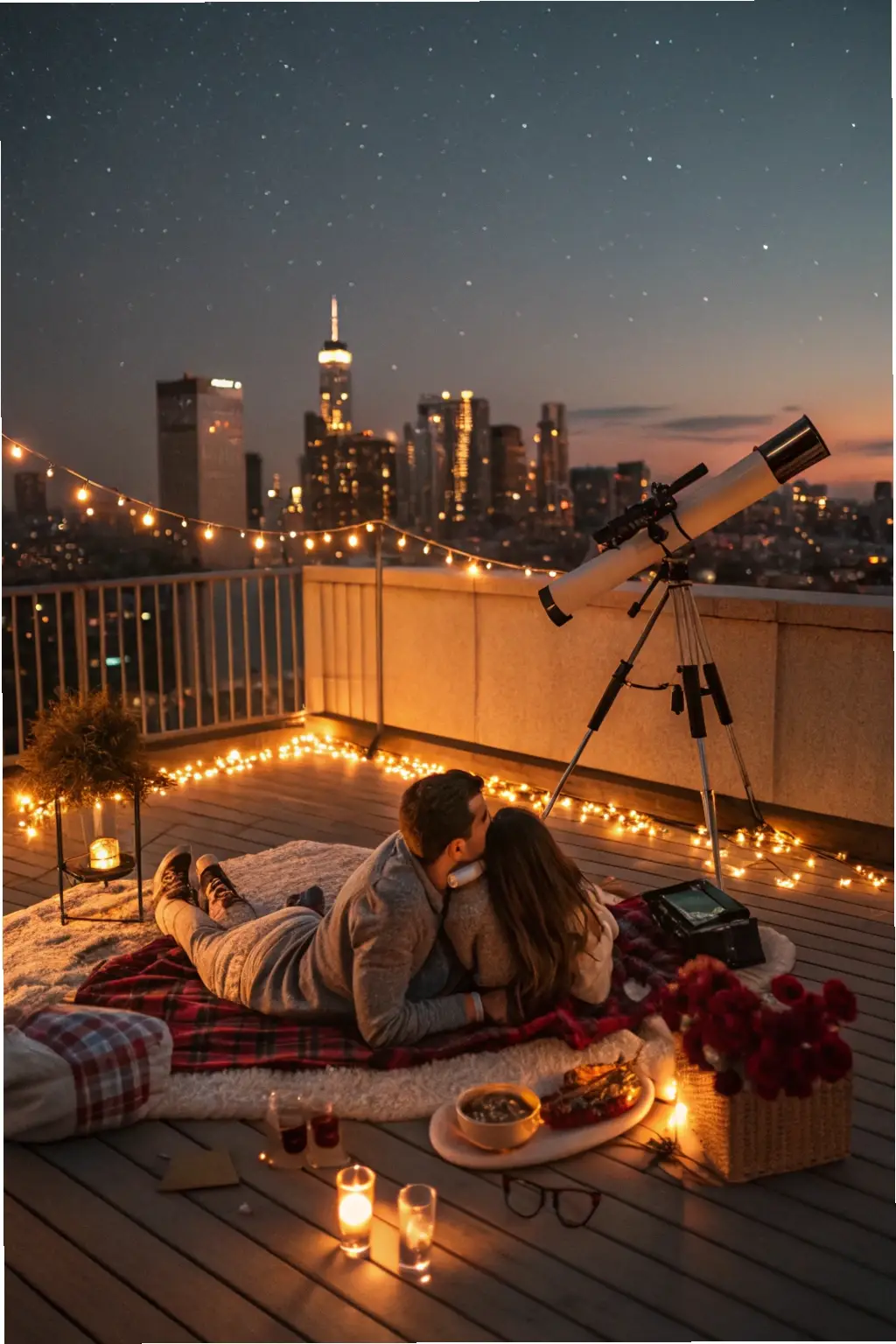 Stargazing Cityscape Romance