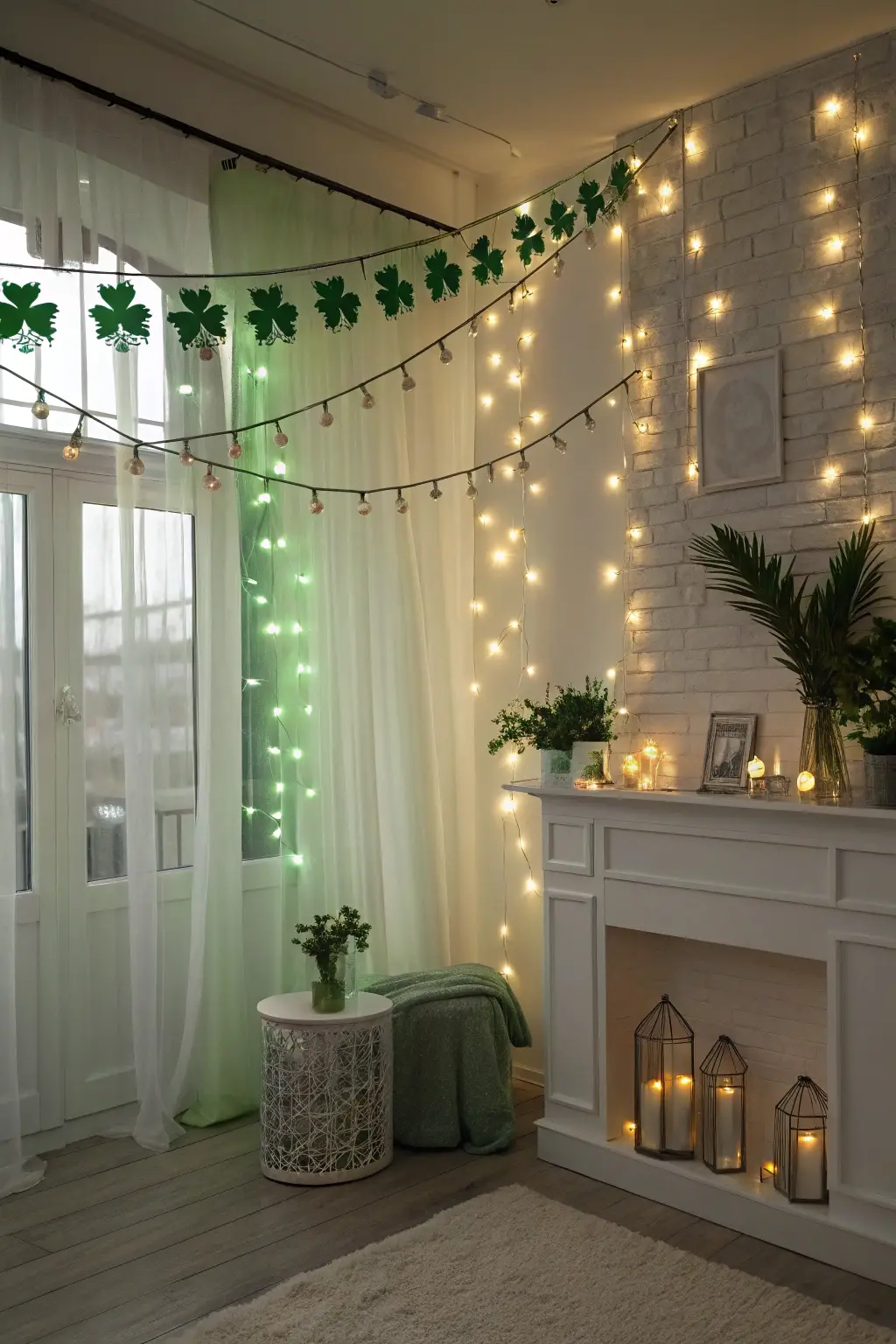 Twinkling Shamrock Mantel
