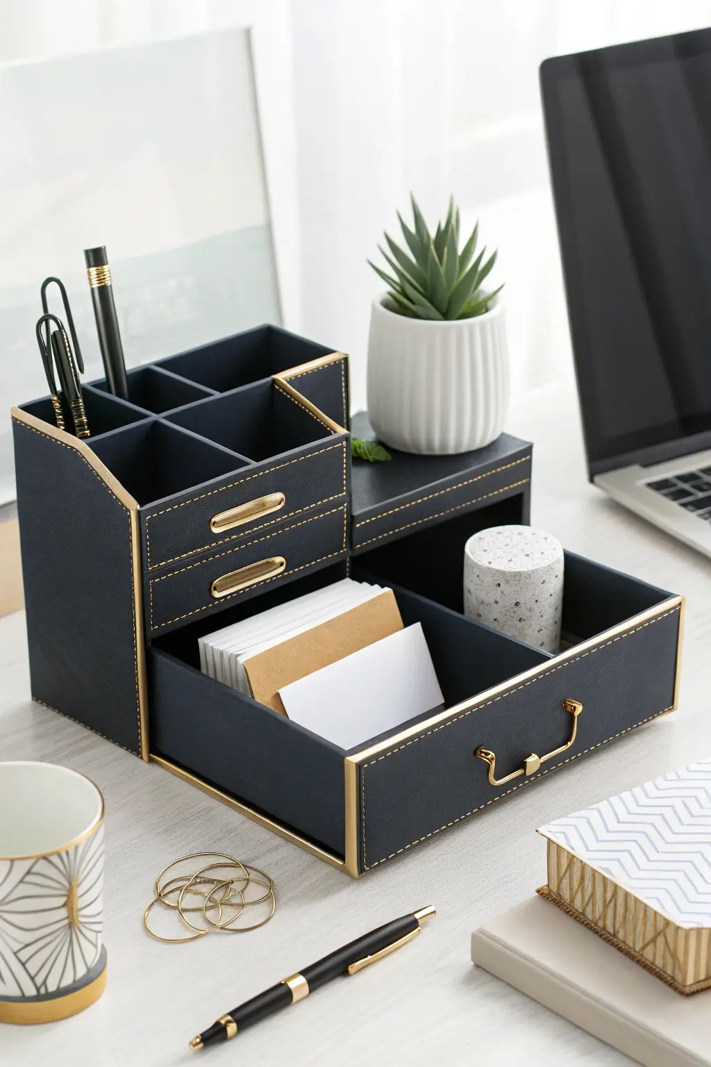 Upscale Desk Organizer Set