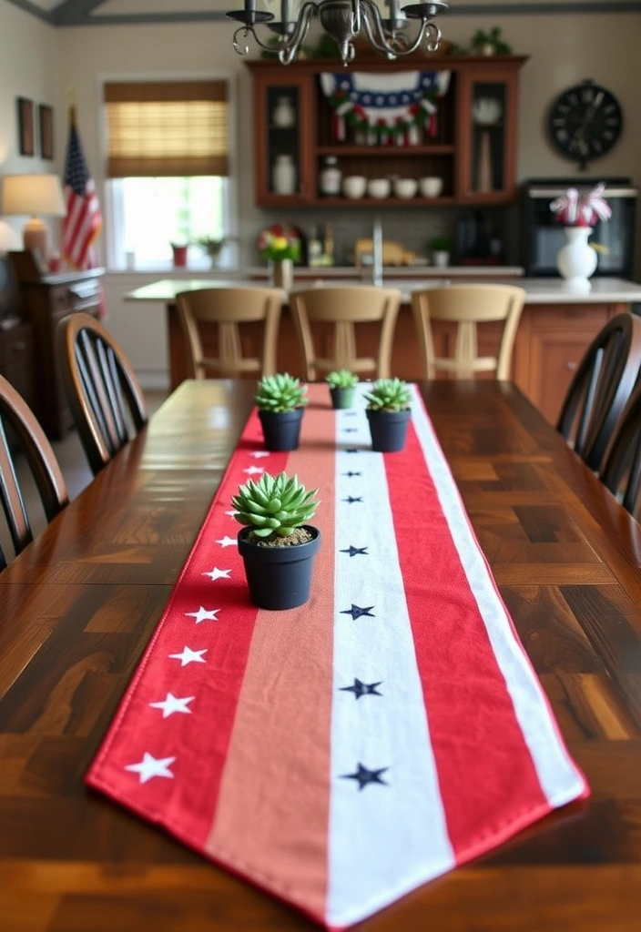 11 Creative Memorial Day Kitchen Centerpieces That Will Wow Your Guests! - 4. Stars and Stripes Table Runner