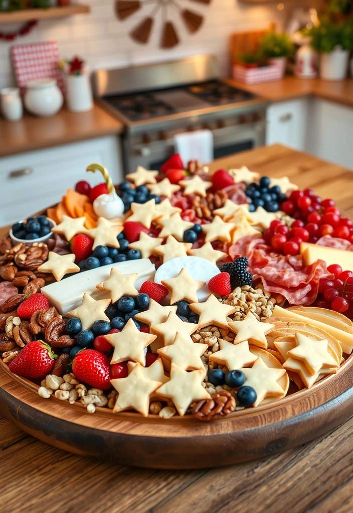 11 Creative Memorial Day Kitchen Centerpieces That Will Wow Your Guests! - 9. Patriotic Themed Charcuterie Board