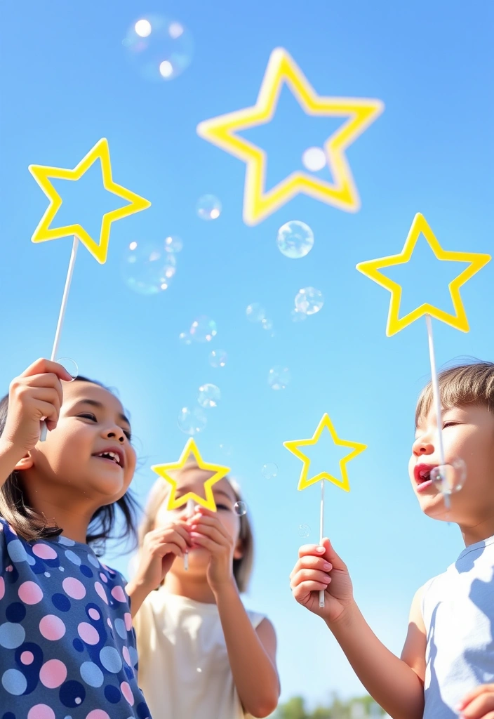 12 Fun Memorial Day Crafts for Kids That Will Keep Them Entertained (You’ll Love #6!) - 11. Star-Spangled Bubble Wands