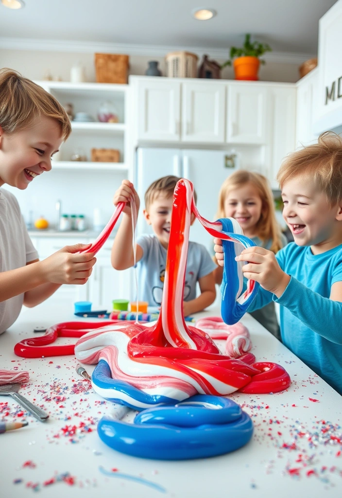 12 Fun Memorial Day Crafts for Kids That Will Keep Them Entertained (You’ll Love #6!) - 8. Red, White, and Blue Slime