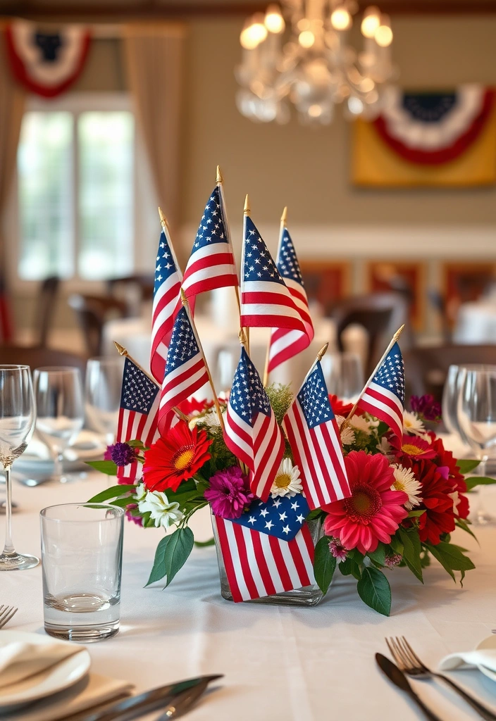 14 Creative Ways to Display American Flags This Memorial Day (You'll Love #6!) - 6. Flag-Themed Centerpieces (You'll Love #6!)