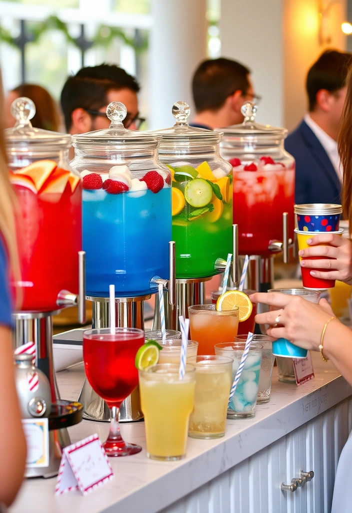 15 Festive Memorial Day BBQ Decoration Ideas to Wow Your Friends (Especially #8!) - 11. Festive Drink Station