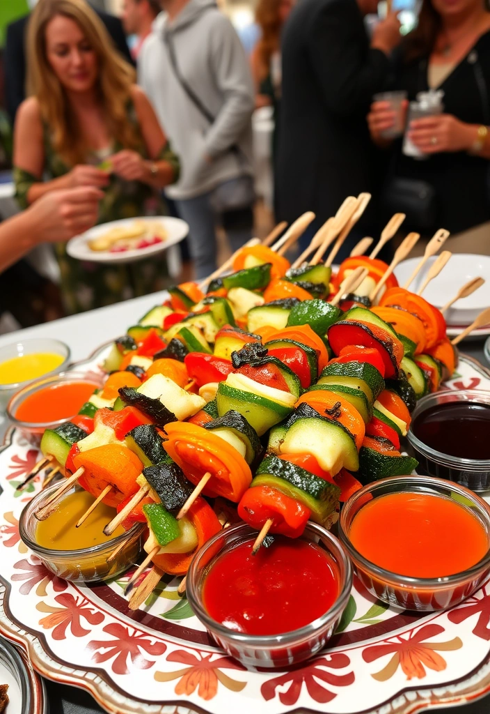 15 Festive Memorial Day BBQ Decoration Ideas to Wow Your Friends (Especially #8!) - 13. Grilled Vegetable Skewers Display