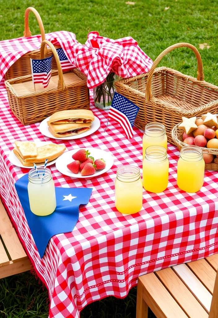 15 Gorgeous Memorial Day Table Decor Ideas That Will Wow Your Guests! - 8. Patriotic Picnic