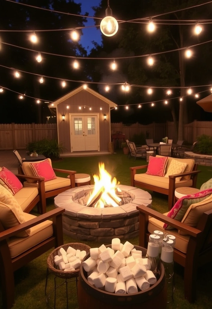 15 Memorable Outdoor Memorial Day Decoration Ideas for the Ultimate Backyard Bash (#4 Is a Must-See!) - 8. Fire Pit Gathering Area