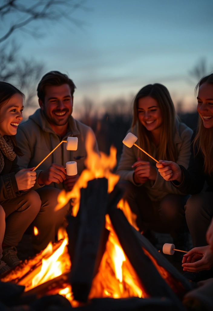 16 Creative Memorial Day Photography Ideas to Capture Family Memories (You’ll Love #4!) - 10. Evening Bonfire Moments