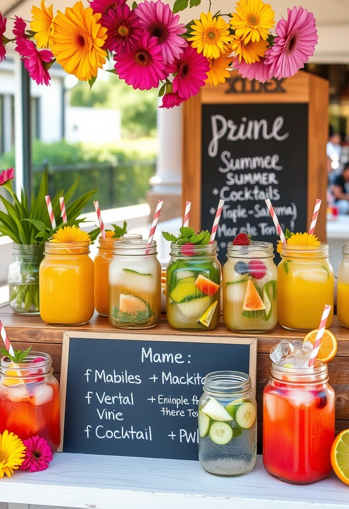 20 Memorial Day Party Ideas That'll Make Your BBQ the Talk of the Town! - 4. Refreshing Summer Drinks Station