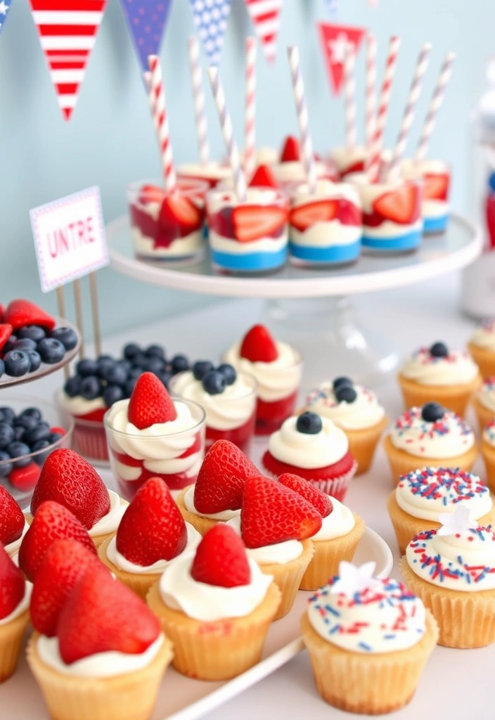 20 Memorial Day Party Ideas That'll Make Your BBQ the Talk of the Town! - 6. Dessert Bar with Red, White, and Blue Treats