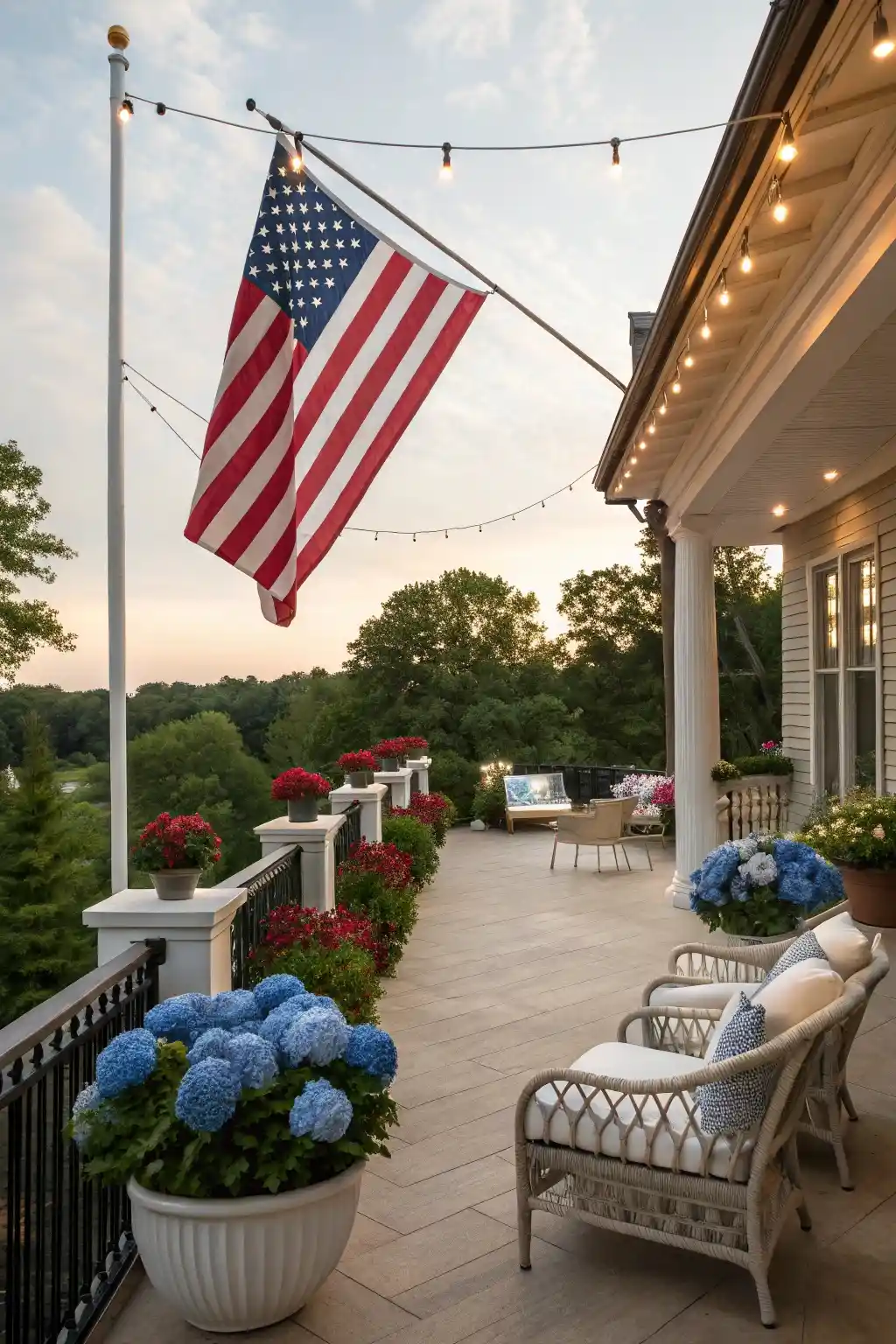 American Flag Porch Decor