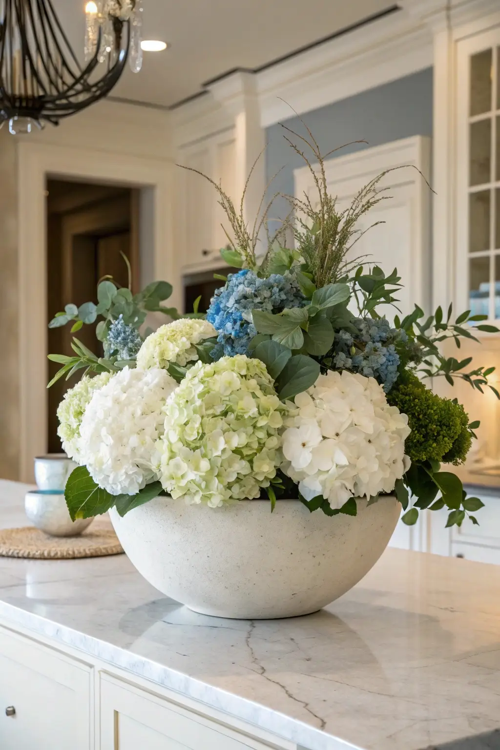 Elegant Hydrangea & Greenery Bowl