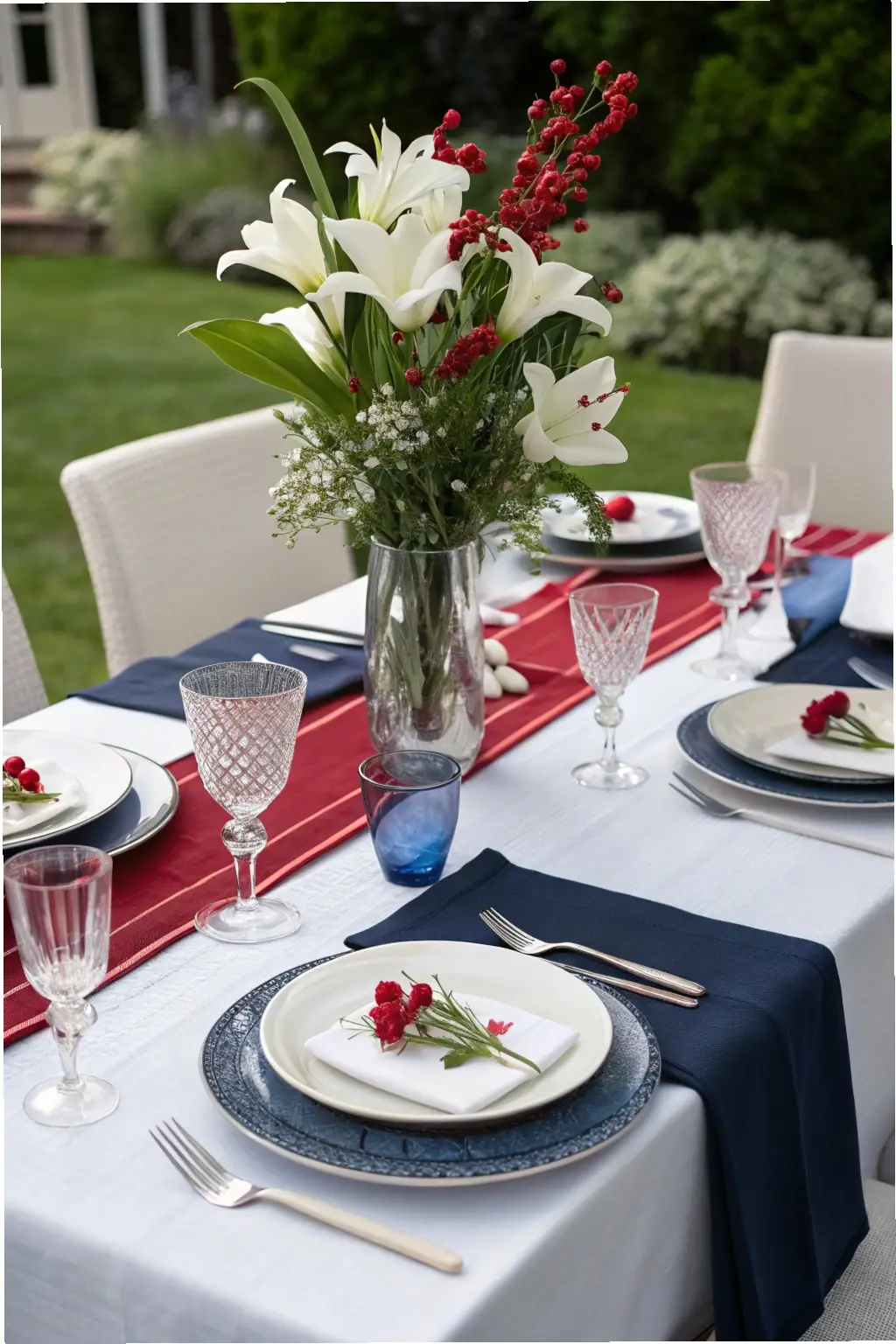 Elegant Patriotic Table Setting