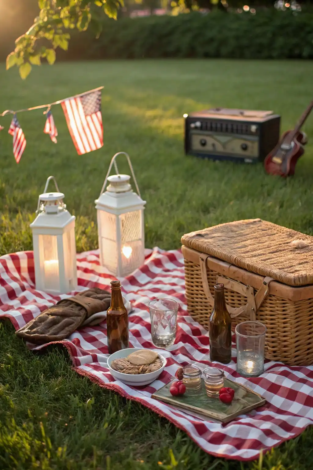 Festive Picnic Blanket Setup