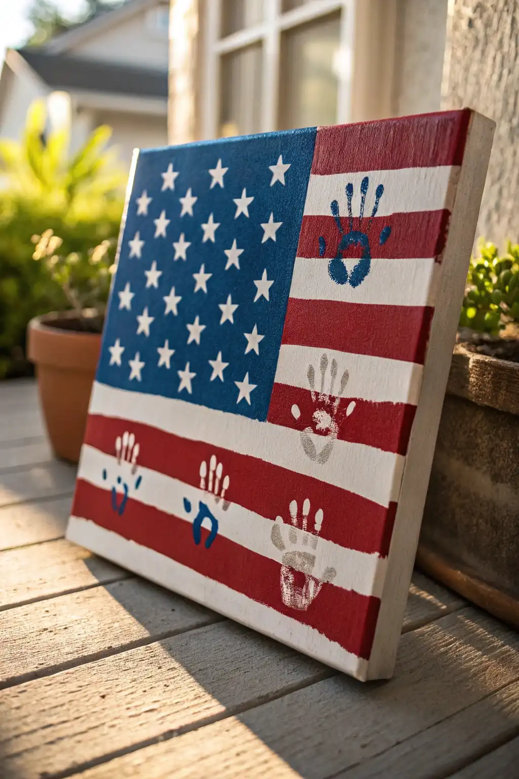 Handprint American Flag Art