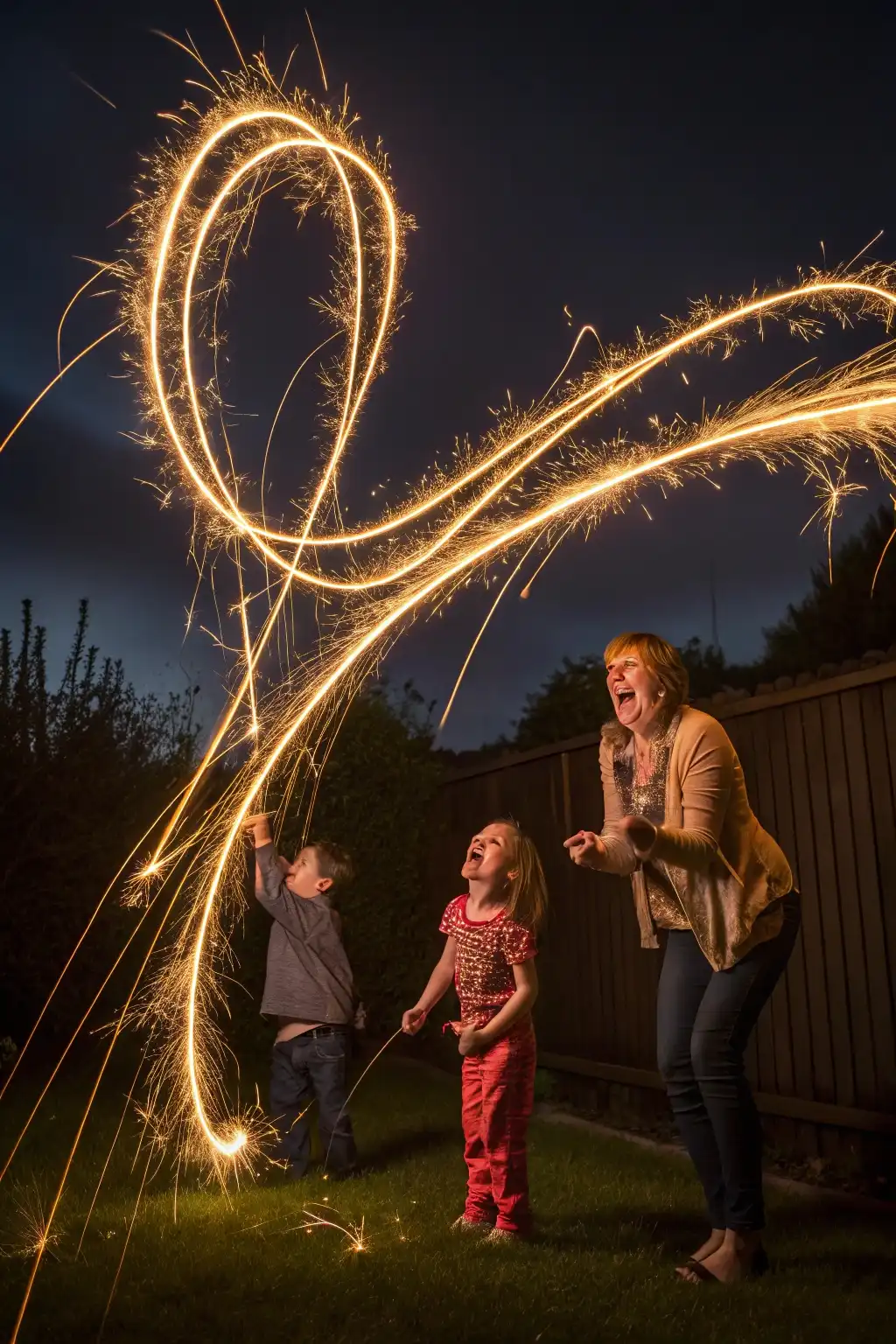 Illuminated Joy: Sparkler Fun at Twilight