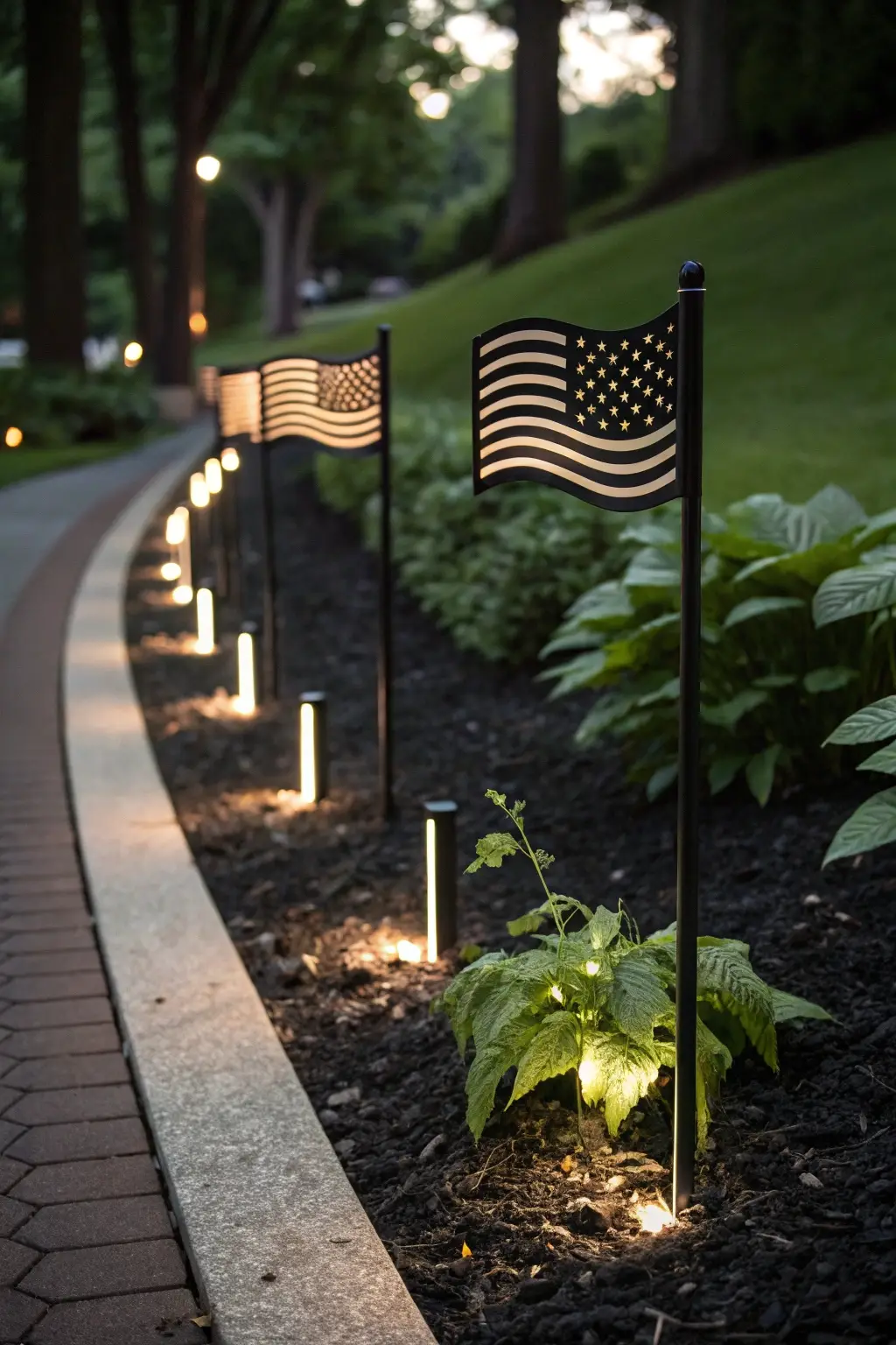 Illuminated Pathway Flags