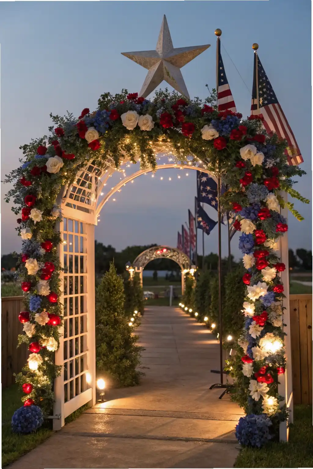 Illuminated Patriotic Archway