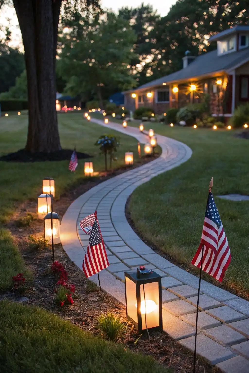 Illuminated Patriotic Walkway