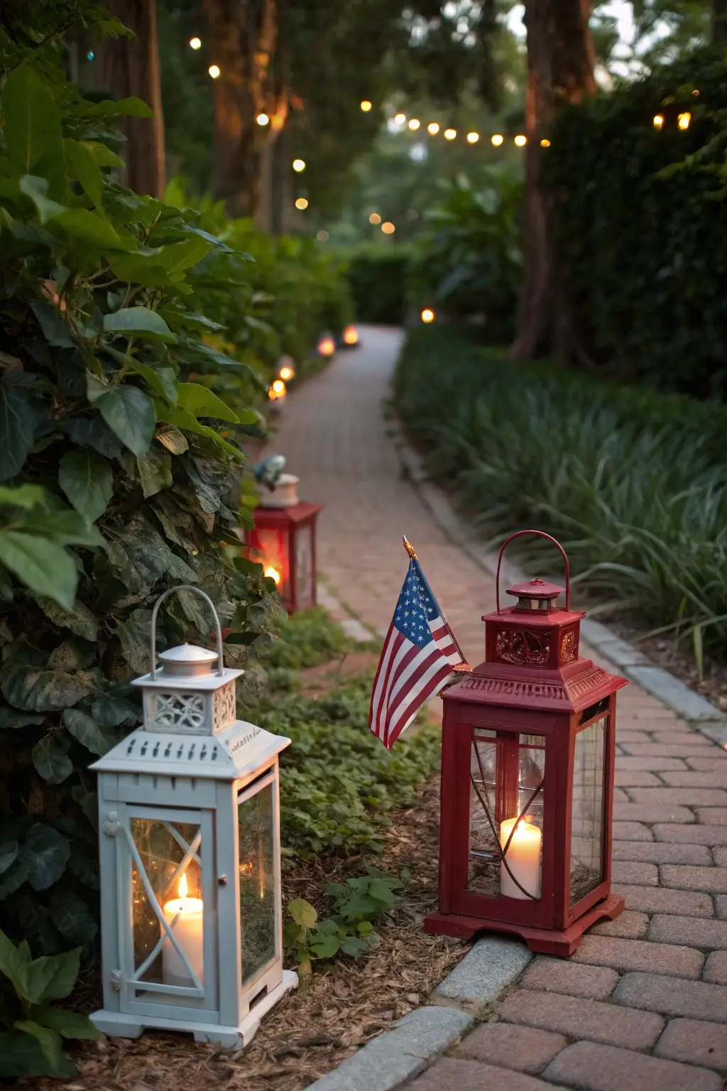 Lantern-Lined Patriotic Pathway