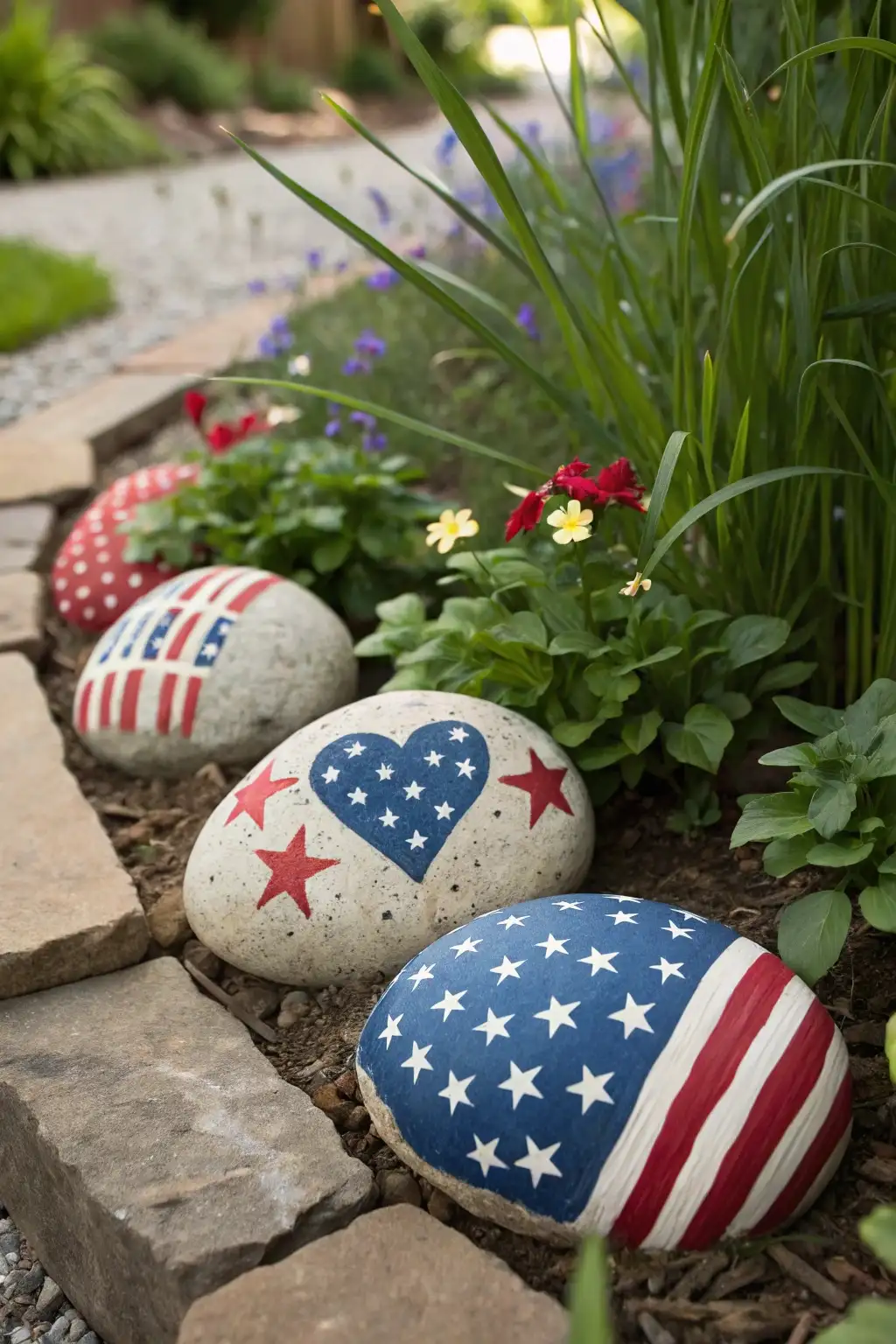 Patriotic Garden Rocks