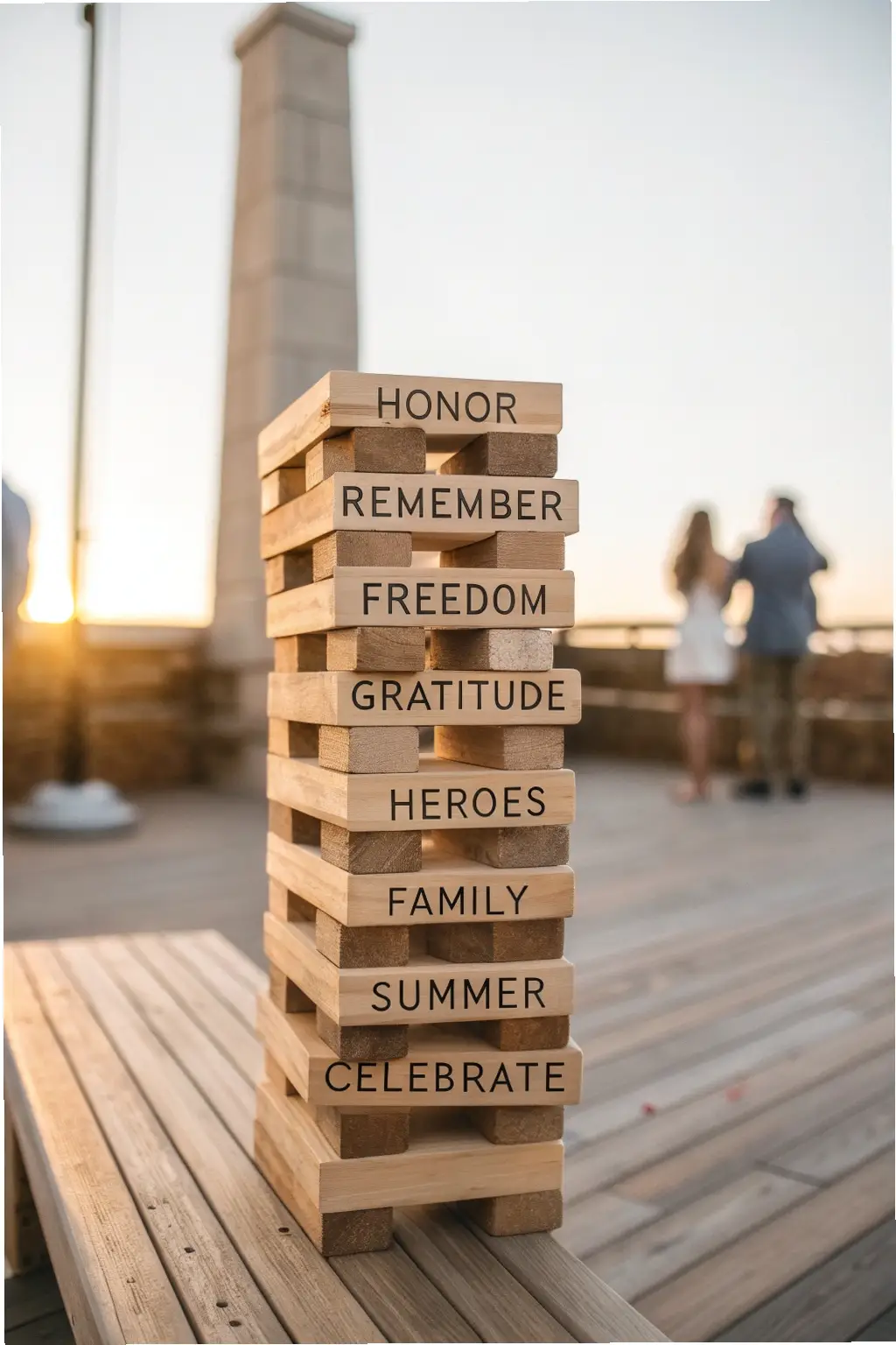 Patriotic Jenga Tribute Tower