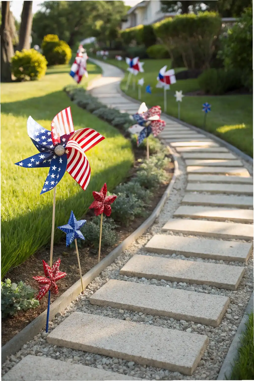 Patriotic Pathway Pinwheels