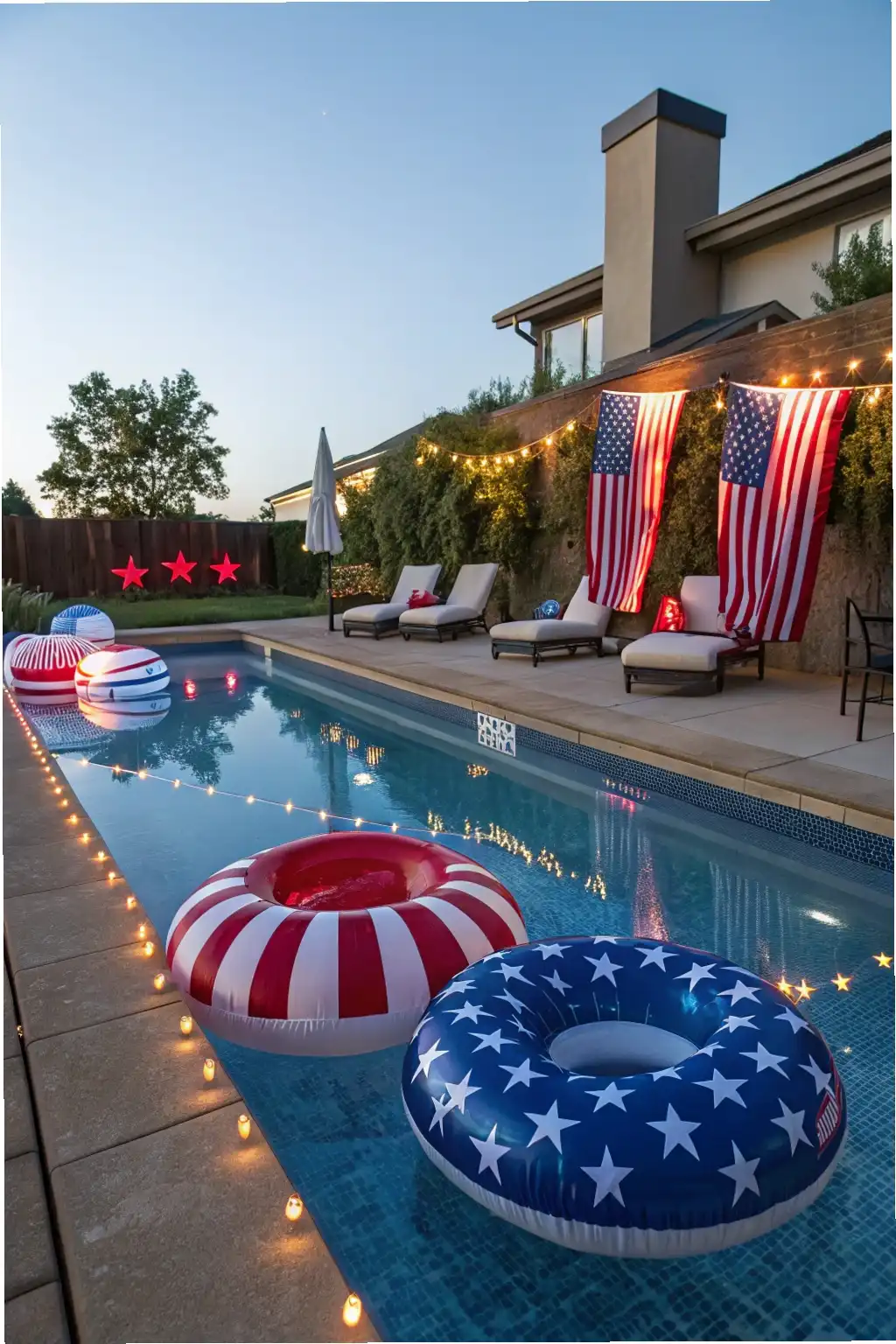 Poolside Patriotic Floats
