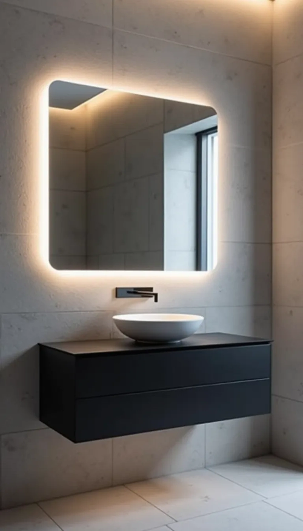 Recessed Mirror Lighting Hidden in the Frame