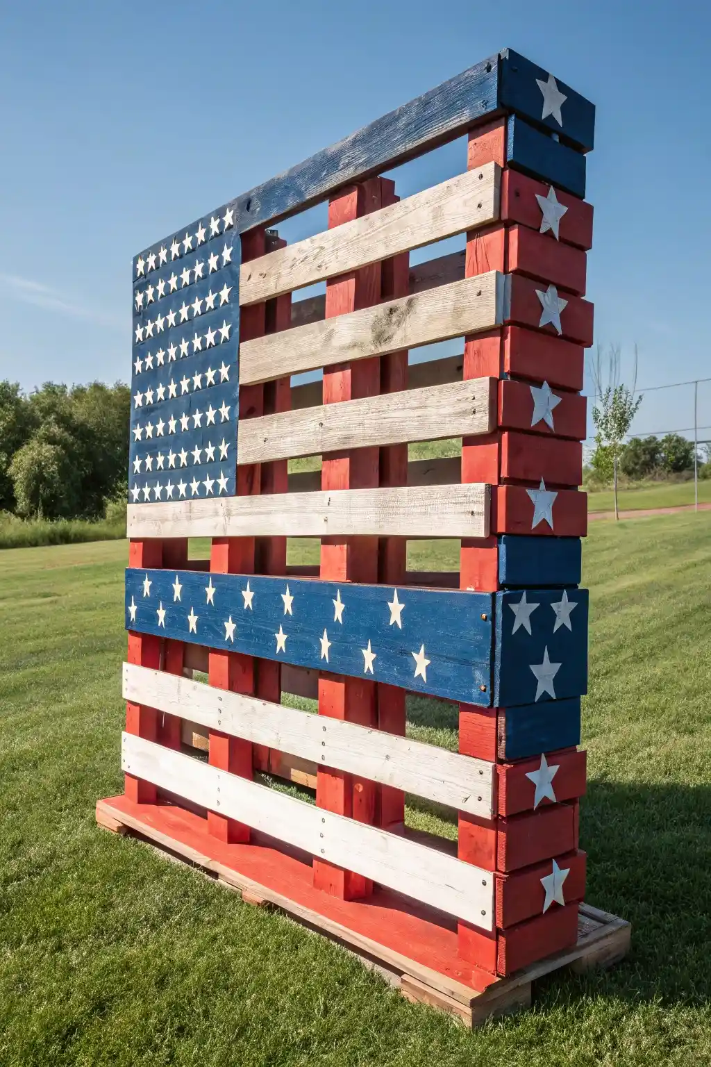 Recycled Pallet Flag Art