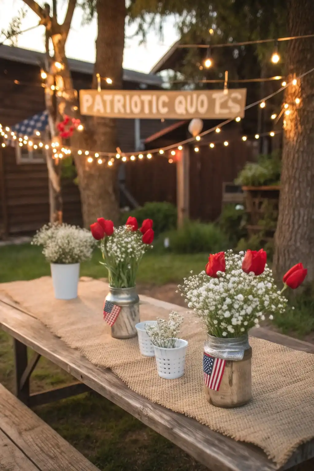 Rustic Patriotic Table Setting