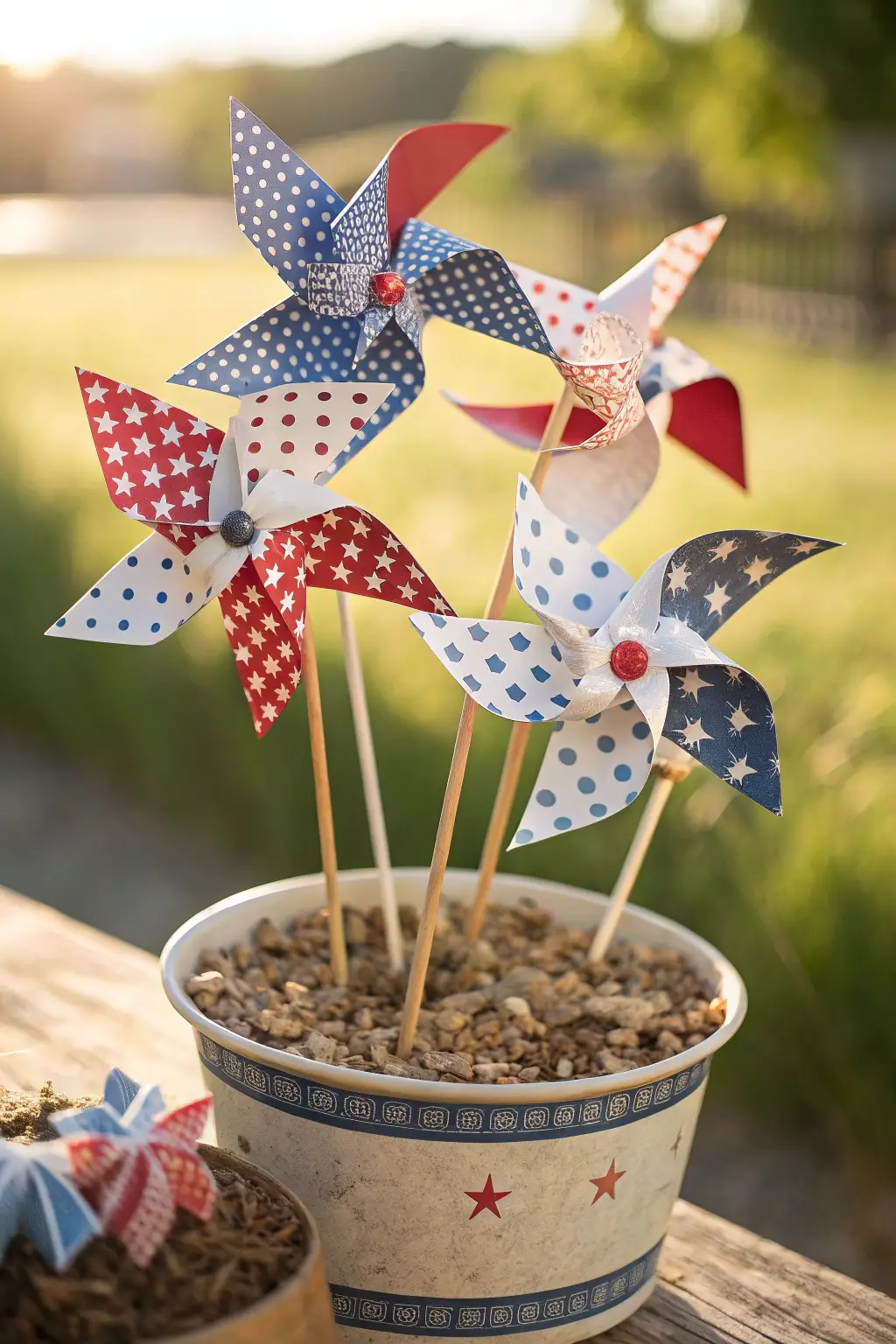 Spinning Patriotic Pinwheels