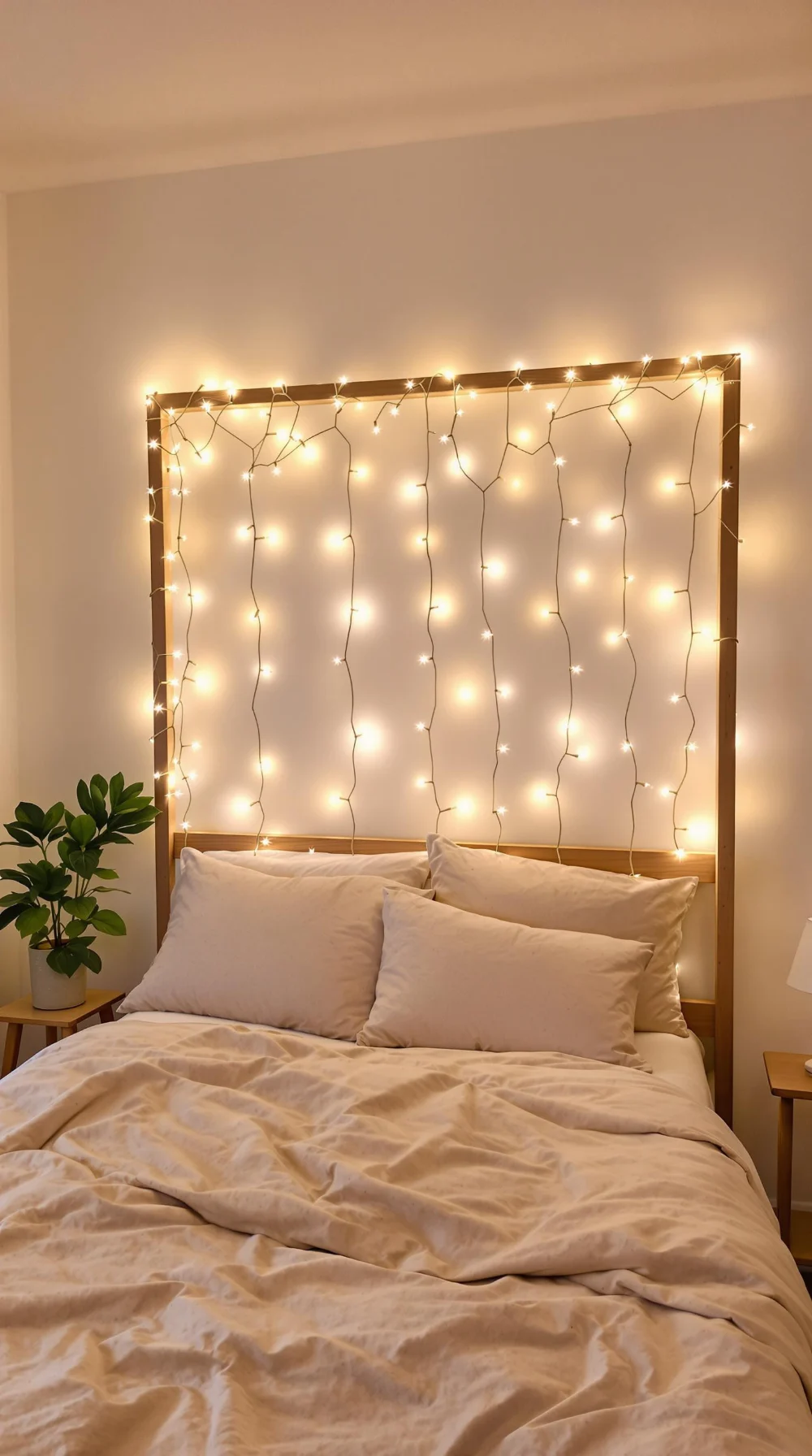 String Lights Above the Bed