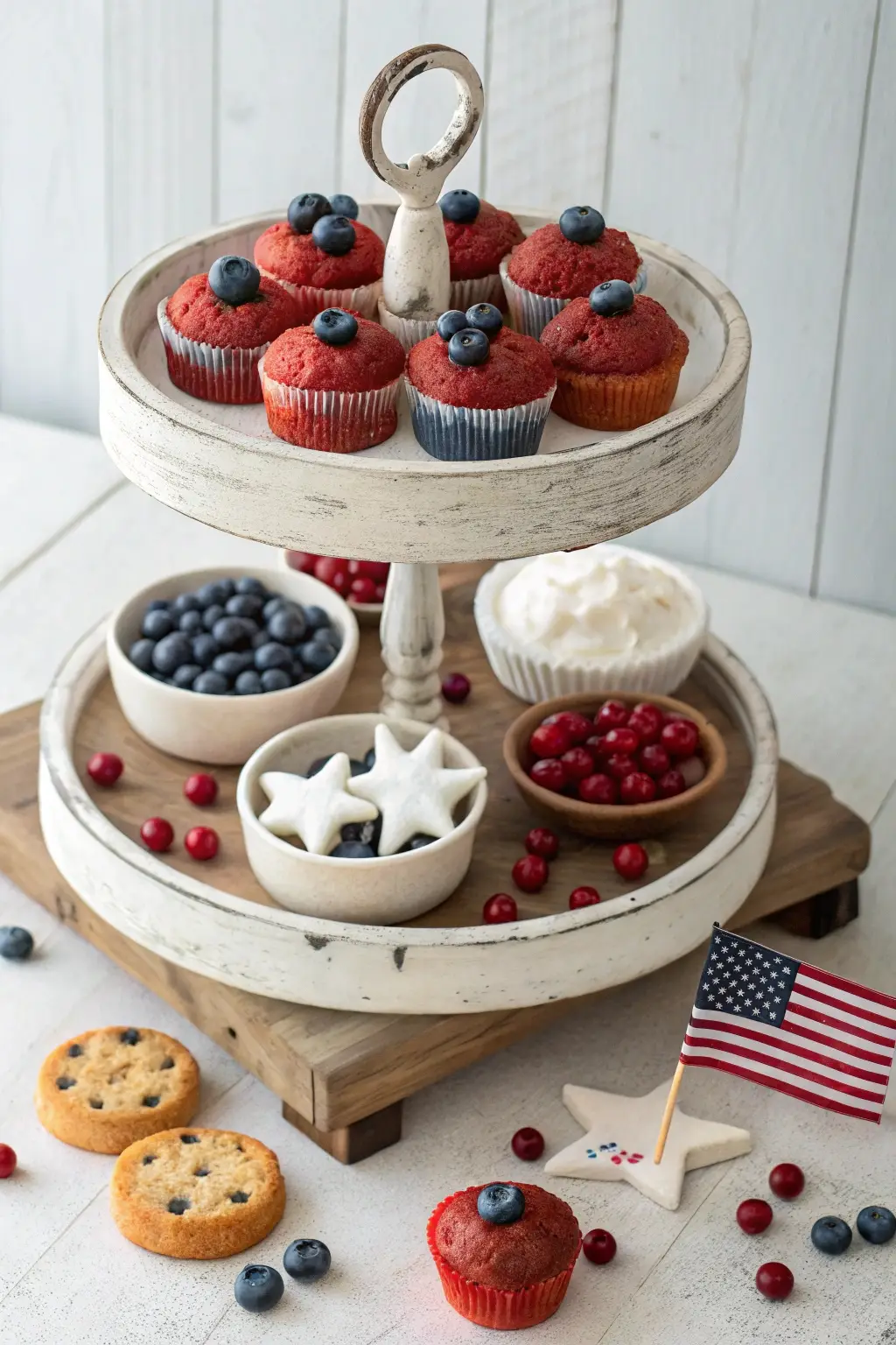 Tiered Patriotic Dessert Stand