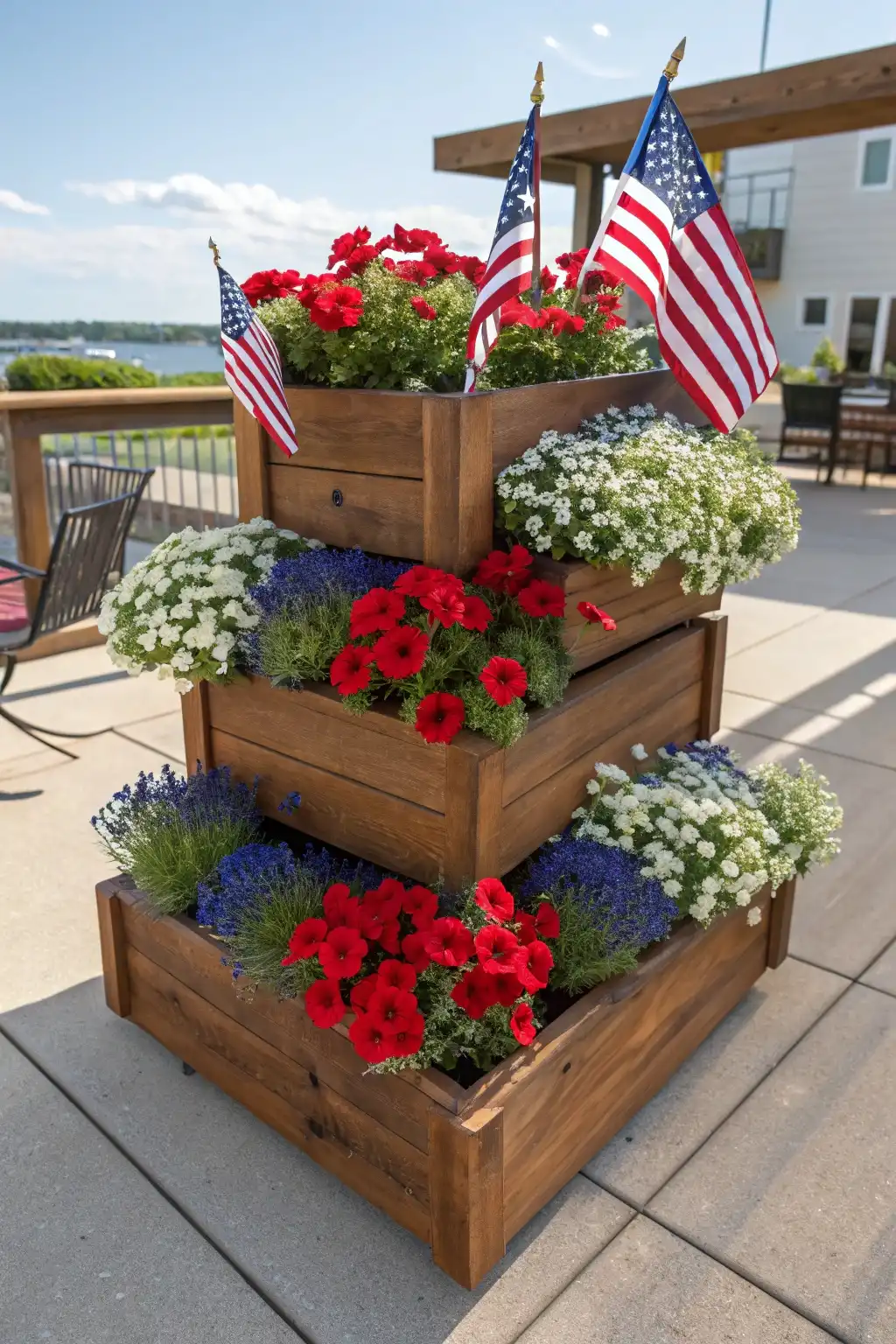 Tiered Patriotic Planter
