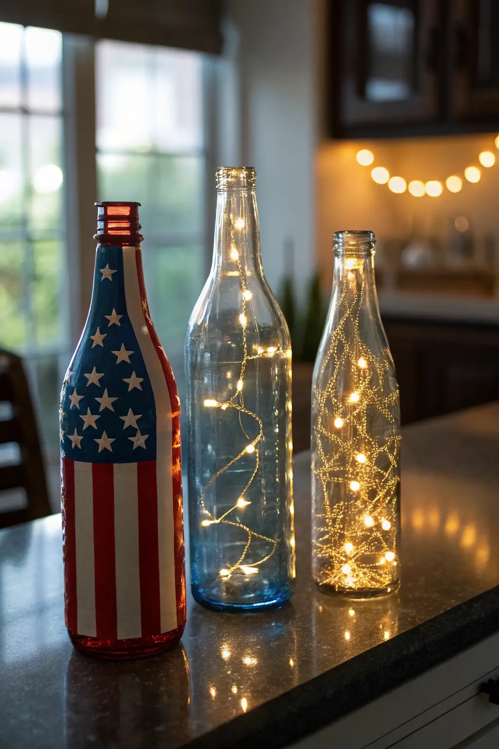 Twinkling Patriotic Bottle Lights