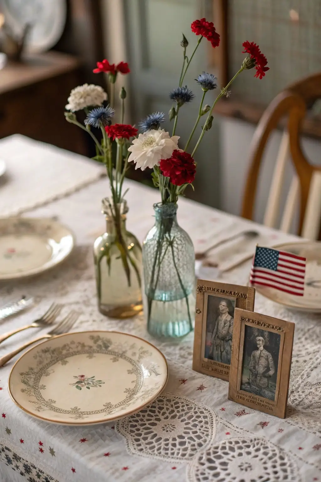 Vintage Charm Memorial Day Table